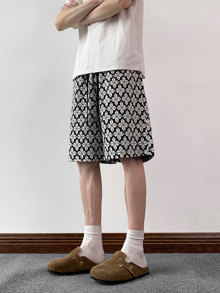 Herren Shorts Mit Hahnentrittmuster Vintage Stil Locker_voghion.com