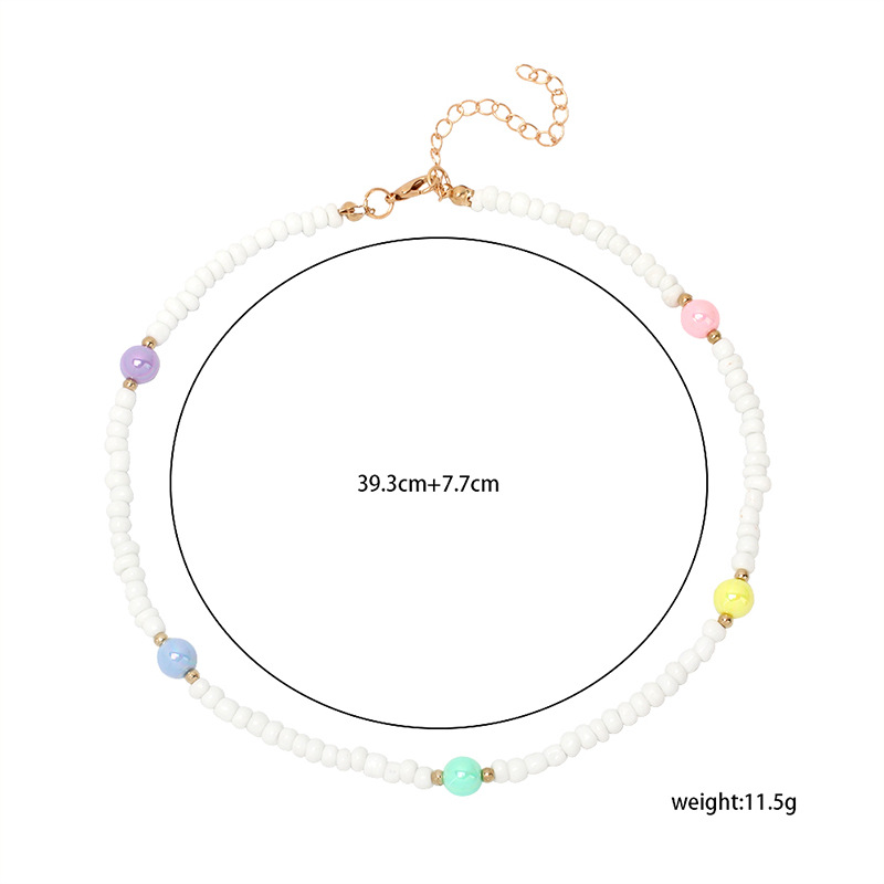 bohemian color pearl miyuki beads stacking necklace bracelet set wholesale nihaojewelry