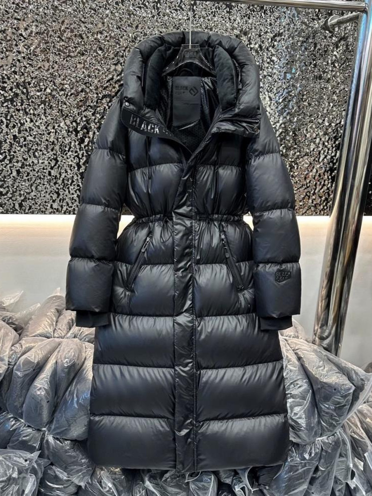 25 新しいアップグレードバージョンブラックゴールドダックダウンクイーンダウンジャケット女性のエクストラロングフード付きウエスト肥厚暖かいジャケット