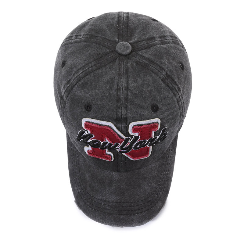 Korean version of washed denim old fabric curved brim duck hat for women with letter embroidery baseball cap for couples hip-hop hat for men