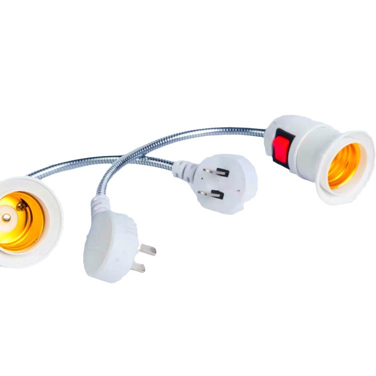 lámpara doméstica E27 conector de tornillo lámpara con interruptor dos enchufes LED lámpara de noche lámpara accesorios de iluminación