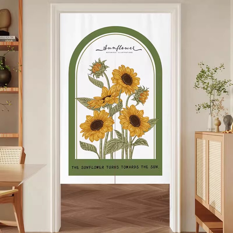 French Style Door Curtain Partition Curtain Home Bedroom Kitchen Shelter Curtain Semi-Hanging Curtain Bathroom Curtain Punch-Free Ins Style