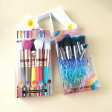 pvc塑料盒彩虹5大5小化透明妆刷盒子精美pet包装盒磨砂折盒现货