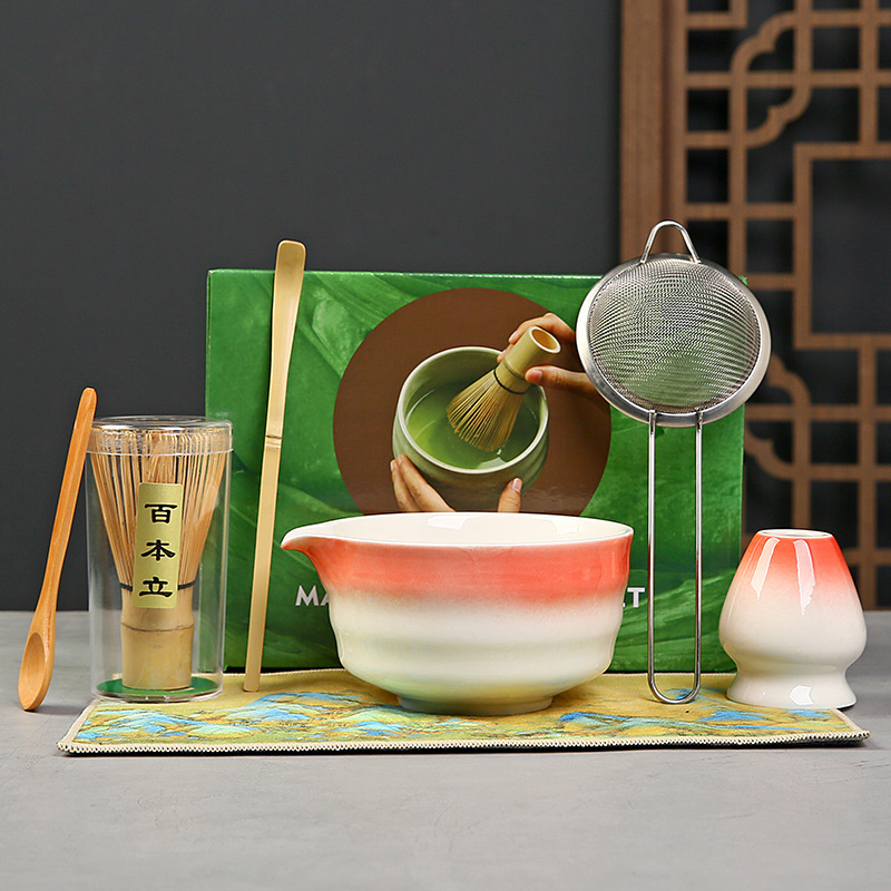 抹茶茶碗日本式抹茶宋代点茶道具陶磁器茶碗カップミキサー抹茶ブラシ茶コップセット|undefined