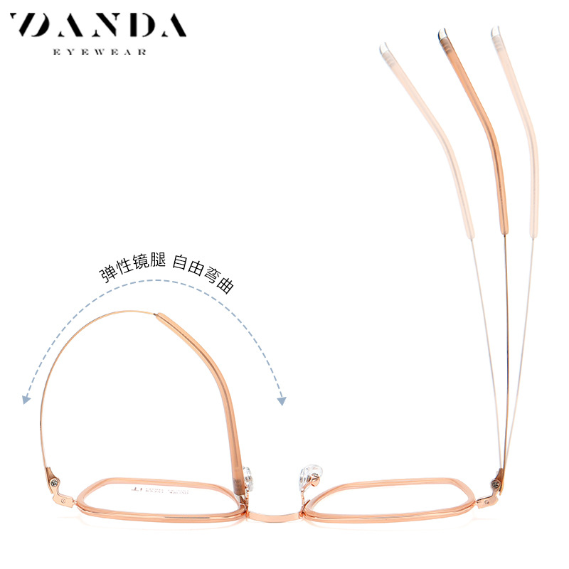 Nuevo puro titanio gafas Marco de las mujeres moda marco cuadrado r2321 placa anillo liso gafas hombres pueden coincidir con miopía gafas