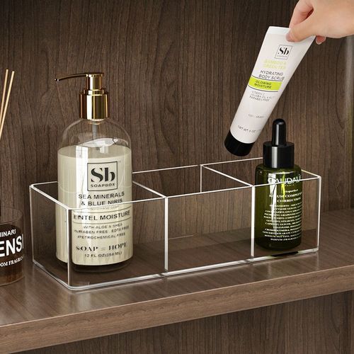 Bathroom mirror cabinet storage box acrylic mirror back face mask lipstick cosmetic shelf bathroom cabinet