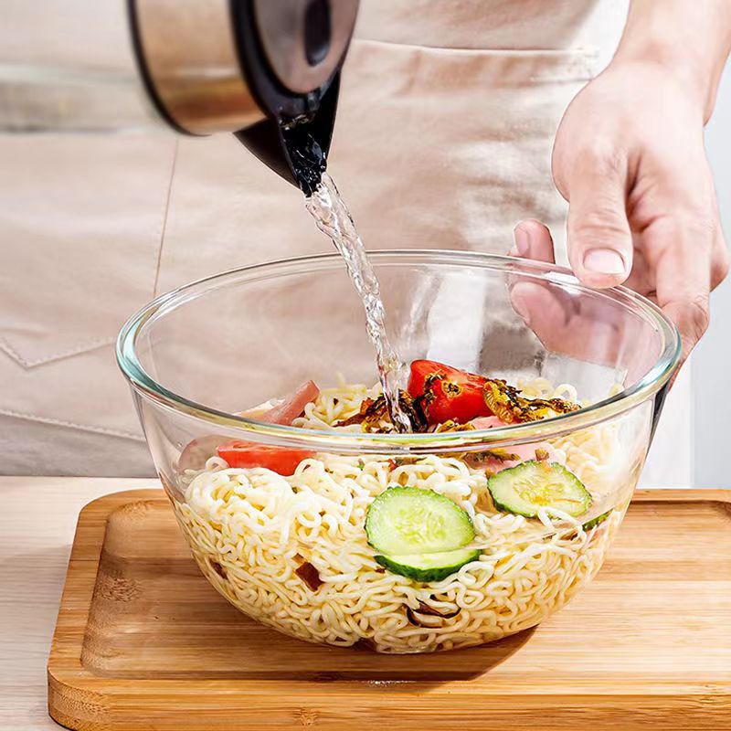 Thickened Transparent Large Bowl Household Glass Bowl Glass Basin Kneading Noodle and Basin Kitchen Baking Tableware Wholesale