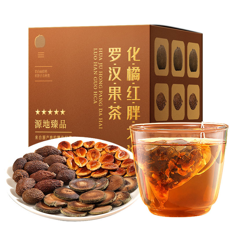 Fudong Haihua Orange Red Chubby Sea Luohan Fruit Tea 30g Boxed Moisturizing Health Tea Edible Bag Bubble Scented Tea Wholesale