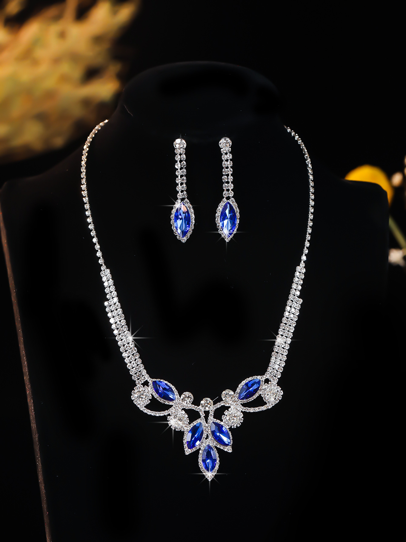 conjunto de colar brinco conjunto de joias conjunto de vestido de banquete colar elegante tudo combina joias de noiva_voghion.com
