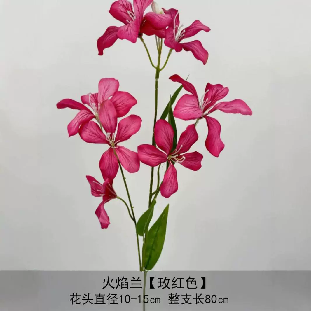 3 Fascinimonic Simulation Flame Orchid Simulation Flower Wedding Products Home Decoration Flower Falter Flower Cross -border spot wholesale