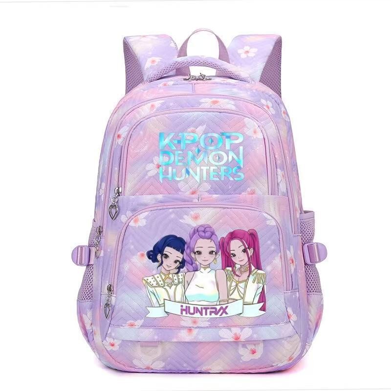 Kpop Demon Hunter Printed Backpack for Female Students, Large Capacity, Lightweight Casual Backpack, Trendy and Fashionable