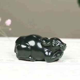 Natural Xinjiang Hetian Jade Factory Store Sapphire Fine Material Twelve Zodiac Jade Zodiac Ox Pendant with Certificate