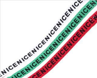 厂家直销 10mm油墨丝印织带 人字纹印字母带 绵带印CENI 现货