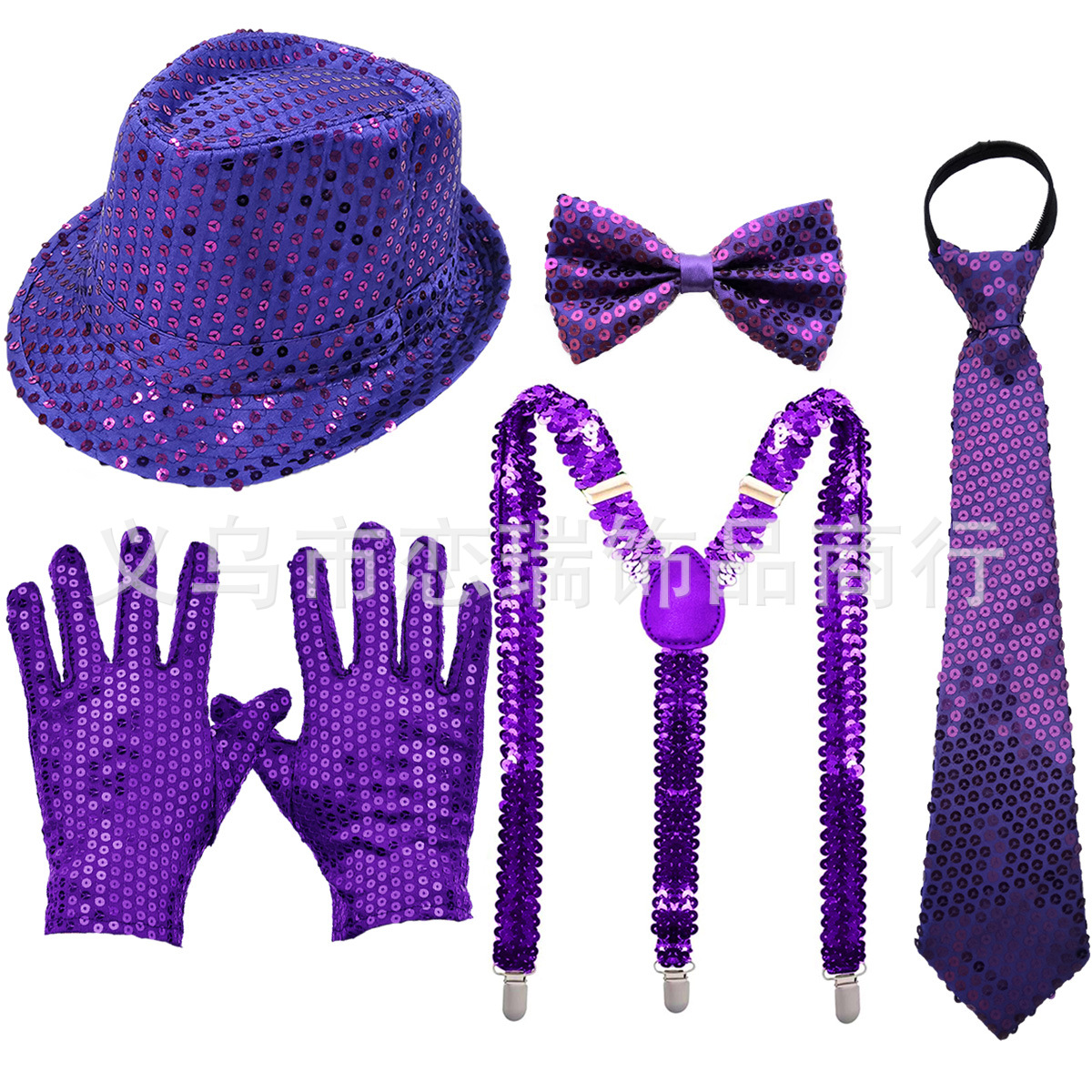 70s DISCO espectáculo accesorios esquinilla sombrero corbata guantes cinturón hombre conjunto Xiaoyin TEMU en stock