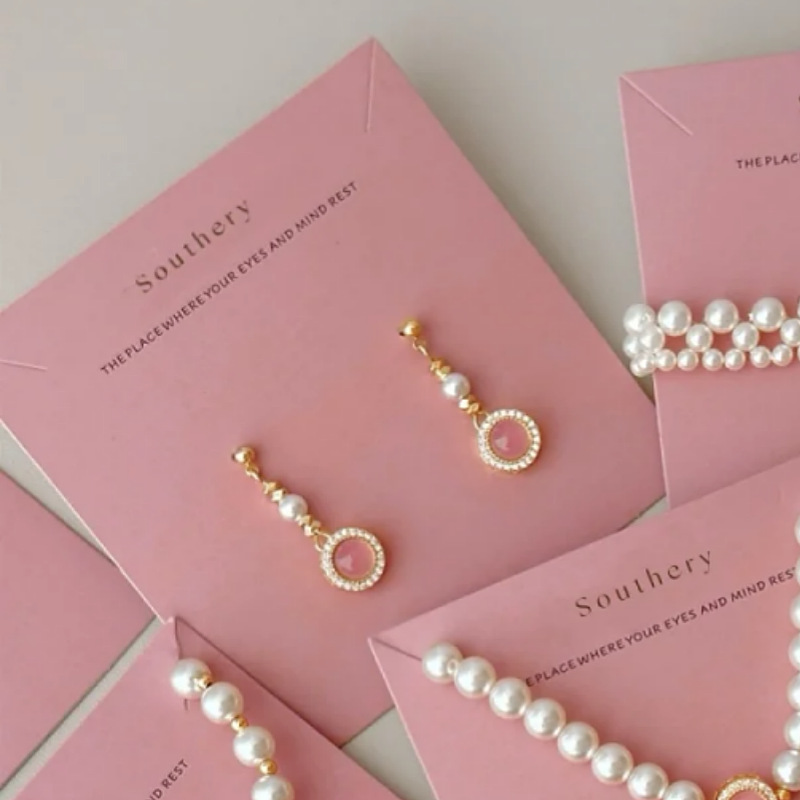 серьги с розовым жемчугом