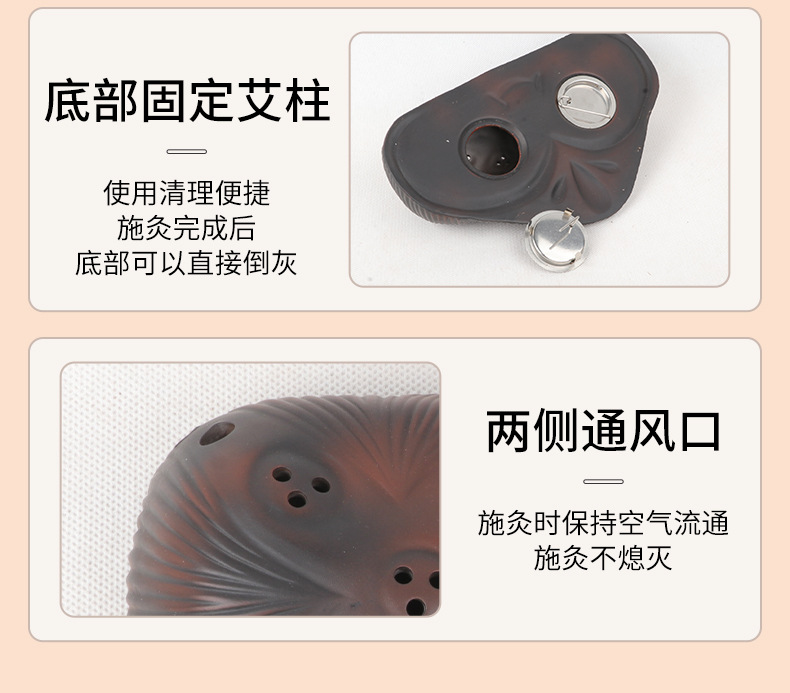 Red Bian Stone Moxibustion Pillow with 54 Moxa Sticks Neck Shoulder Warm Compress Therapy Device in use