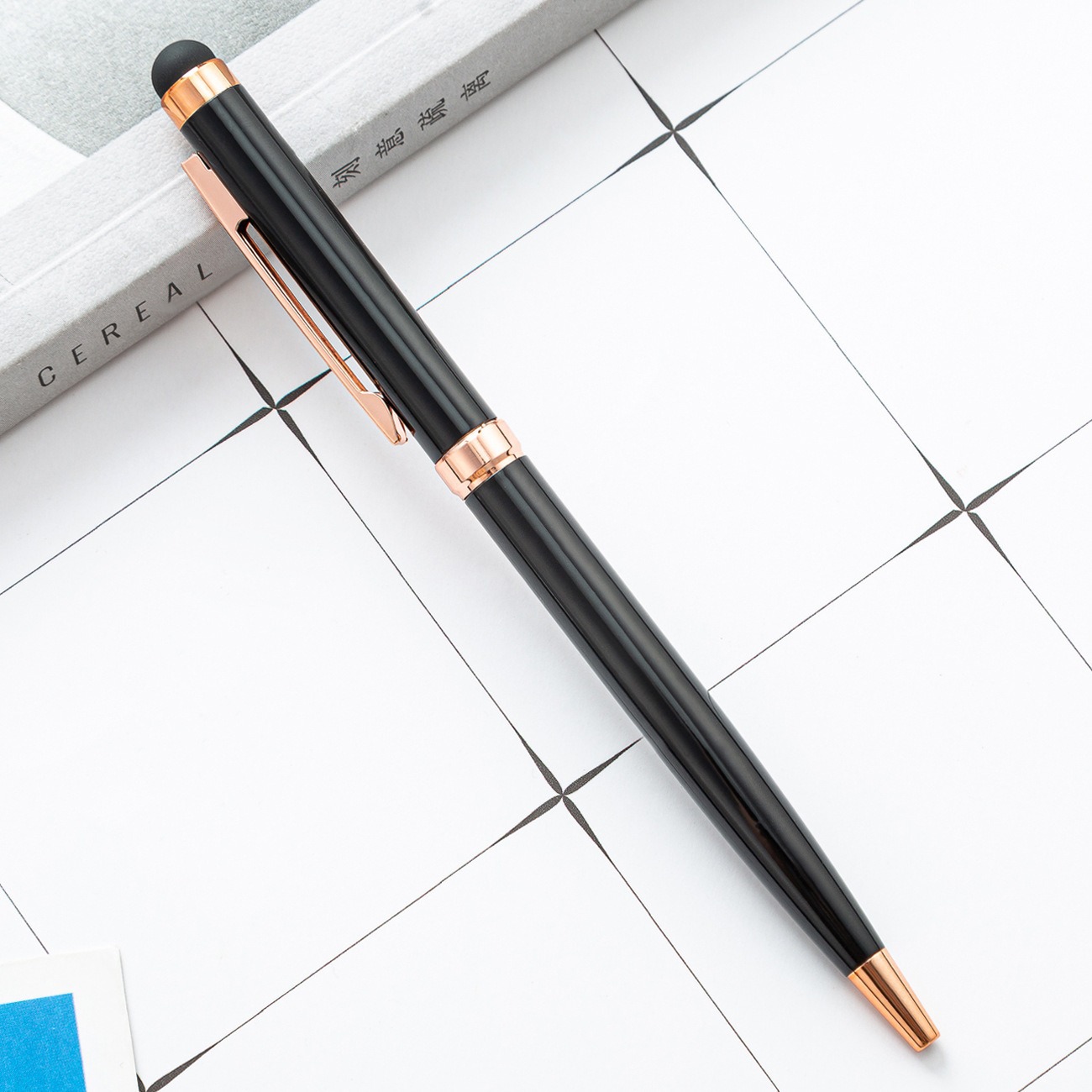 Capacitor de metal lápiz de aluminio cabeza de pantalla táctil lápiz de bola de doble uso lápiz de regalo de doble uso al por mayor