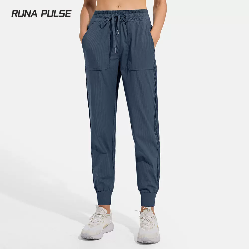 凉爽运动裤女生夏季束脚裤欧美跨境抽绳休闲裤ins潮跑步健身透气