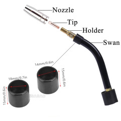 Cross-border European-style 15AK barrel black cap MB15AK welding torch head MIG gas-shielded welding torch accessories 15AK assembly