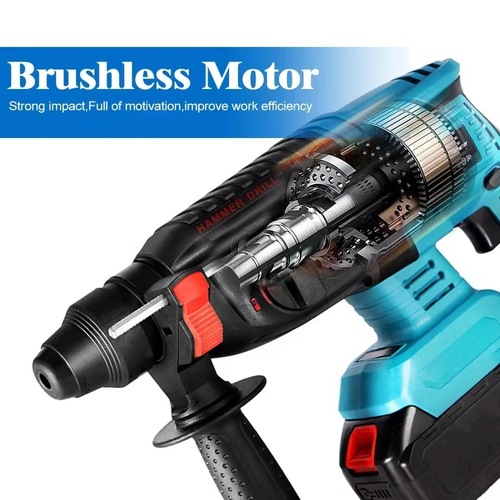 Wholesale Foreign Trade Makita Style Cordless Brushless Electric Hammer Multifunction Industrial Impact Drill High-Power Demolition Hammer Tool