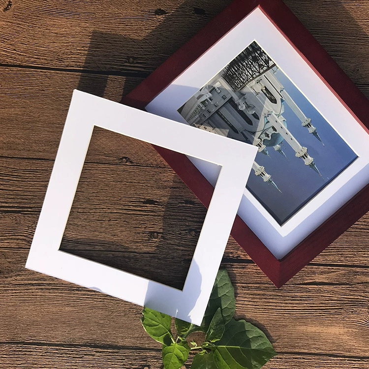 Квадратная фоновая бумажная фоторамка, установленный белый картон, черная пористая круглая подкладочная бумага, пригодная для печати, задняя бумага с логотипом