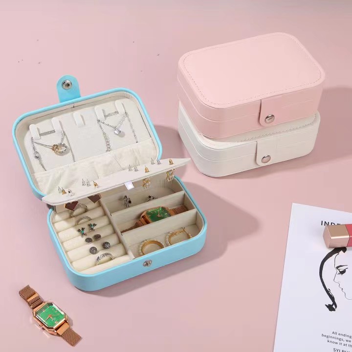 1 Piece Fashion Solid Color Pu Leather Jewelry Boxes