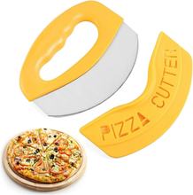 亚马逊圆形不锈钢披萨轮刀pizza刀现货介饼器环形切刀烘焙工具