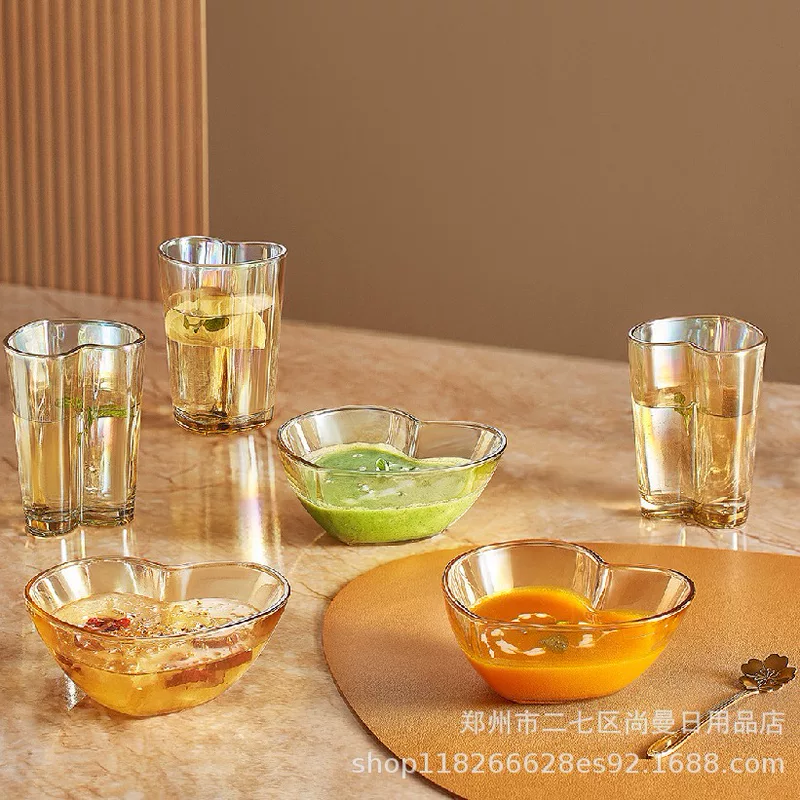 Amber tableware, creative glass set, Birthday gift, wholesale