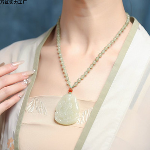 [Real Hetian Jade Pendant] Twelve Zodiac Eight Patron Saints Jade Pendant Manjushri Void Bodhisattva Birth Buddha Necklace