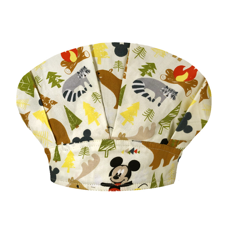 Tapa de operación directa de fábrica impresión femenina pequeño animal lindo sombrero de enfermera algodón salón de belleza odontología oral sombrero