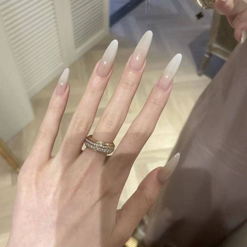 Purely Handmade Wearable Nails, Milky White Nails, Gradient Elegant, Whitening, Accessible Luxury, Gentle and High-End Nails, Removable Boiled Water Purely Handmade Wearable Nails, Milky White Nails, Gradient Elegant, Whitening, Accessible Luxury, Gentle and High-End Nails, Removable Boiled Water