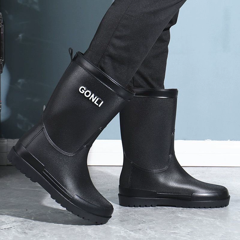 Британские непромокаемые туфли средней бочки, мужские Модные Повседневные непромокаемые туфли с дезодорантом на плоской толстой подошве, водонепроницаемые легкие туфли на мягкой подошве для работы