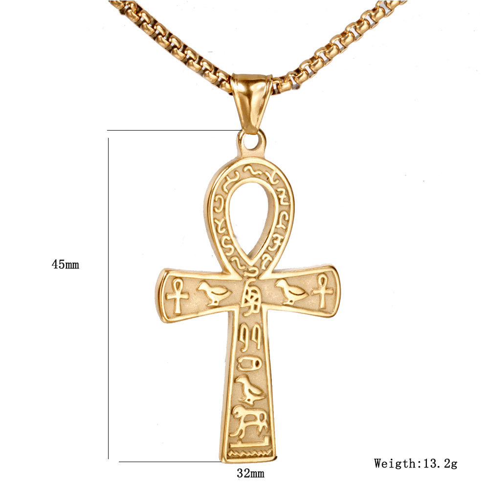 17g Weight 0.03µm Gold Plating Thickness PVD Coated Gold Plating Process Pendant Jewelry Making Type 1 Piece 45*32mm Stainless Steel Cross Pendant