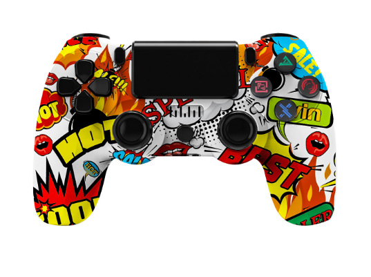 Modelo privado transfronterizo P4 consola de juegos Bluetooth maneja con giroscopio de barra de luz P4 inalámbrico Bluetooth PC control de juegos