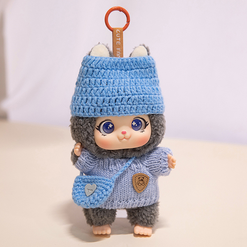 Cute silicona mascota familia colgante juguetes de peluche muñeca muñeca mochila muñeca llaveros muñeca