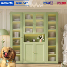 钢制家用书柜客厅书房防尘书架手办柜鞋柜玻璃门收纳柜整墙展示柜