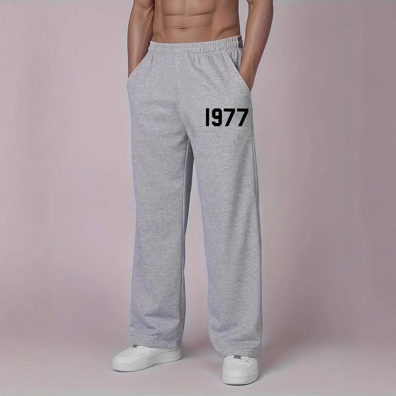 98.85kg Colors Printed Digital 320g Cotton New Men's Sports Pants Loose Straight Jogger Pants