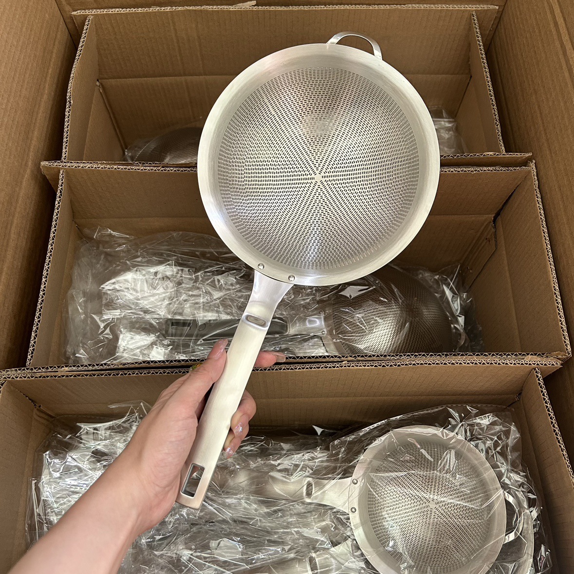 [Fuera de Alemania] Colador de acero inoxidable 304, filtro de fugas de malla fina, máquina de leche de soja, cuchara de olla caliente, cuchara de pantalla de filtro de medicina china