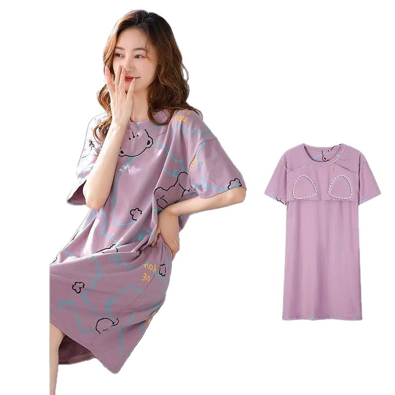 Mangas cortas osos con cojín de pecho pijama mujer 2026 nuevo tipo se puede usar en verano delgado pijama de mujer ropa de hogar de verano