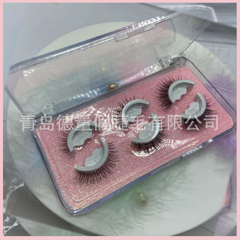 Pequeño diablo 3D auto-adhesivo pestañas pegamento libre Super pegajoso segundo desgaste grueso simulación natural simple rizado hadas falsas pestañas