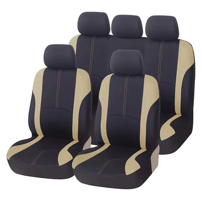 Universal seat cover – Waistline Design - khaki-9-piece-set-five-seats