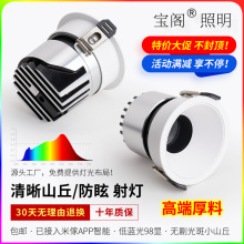宝阁 led射灯 客厅智能低蓝光护眼天花灯98显cob嵌入式防眩筒射灯
