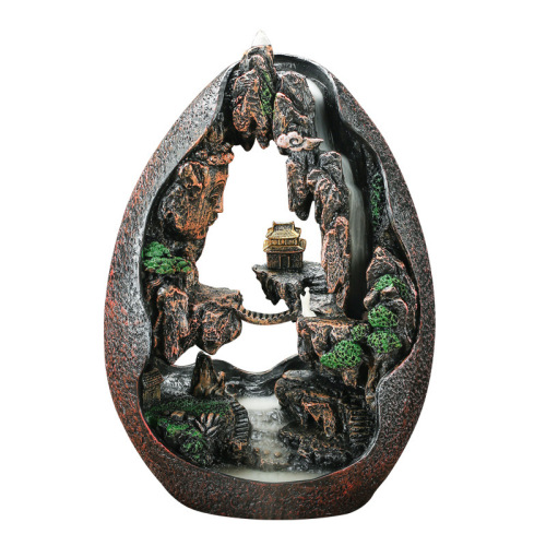 Mountain water backflow incense burner ceramic incense burner smoke viewing home accessories creative incense ornaments resin crafts