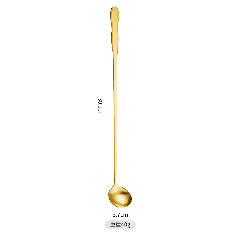 ステンレス食器の長い柄でしょう。ヒョウタンスプーンの二重スプーンと氷スプーンの蜂蜜の量スプーンをかき混ぜます。|undefined