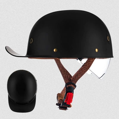 Motosiklet kaskı (dəbilqə) – Women's Prince-Style Baseball Cap, Electric Vehicle - rw03-inner-mirror-model-matte-black-m-size-53-54cm