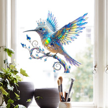 水晶炫彩小鸟棱镜橱窗玻璃贴阳台钻石蜂鸟装饰晶莹彩色移门静电贴