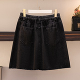 清仓特价120-350斤大码女装新款胖妹妹破洞不规则时尚身半身裙，商品下架区，变形策服饰