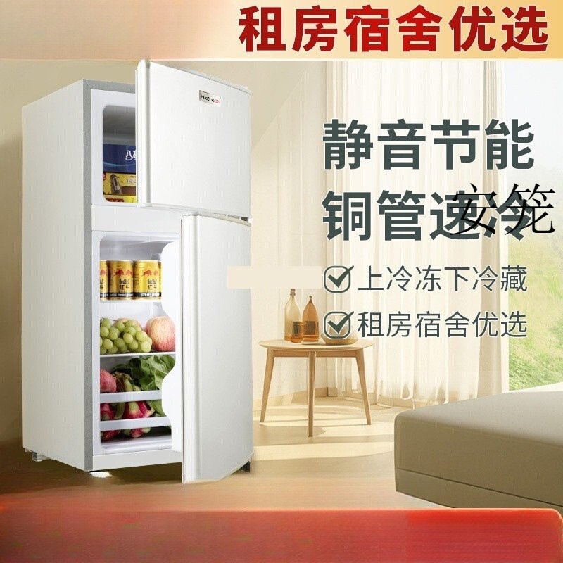一级能效小冰箱二人用家用小型出租房宿舍用迷你双门电冰箱|undefined