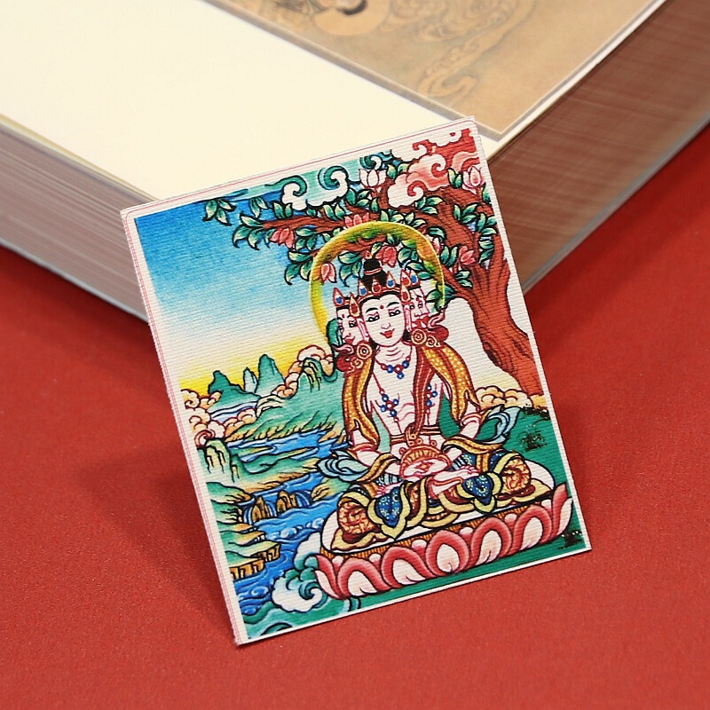 手描きの金描きチベット生の8つの守護者ザキラムタンカ卸売絵画コアボックス特別なキャンバス|undefined