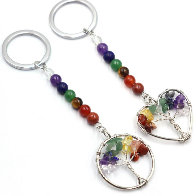 Simple Style Style Simple Style Life Tree Natural Stone Unisex Bag Pendant Keychain